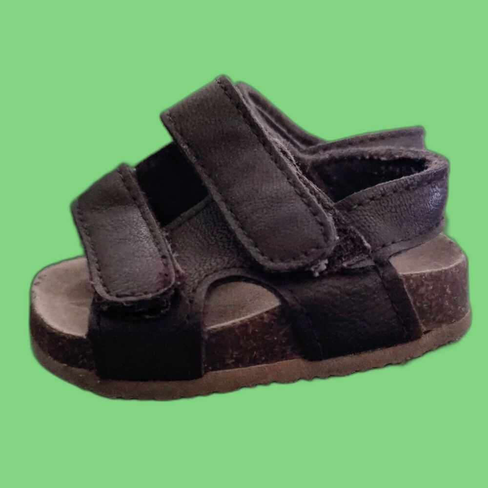 Children's Place Toddler Size 12 Boy's Brown Leather Sandals Summer Spring Break